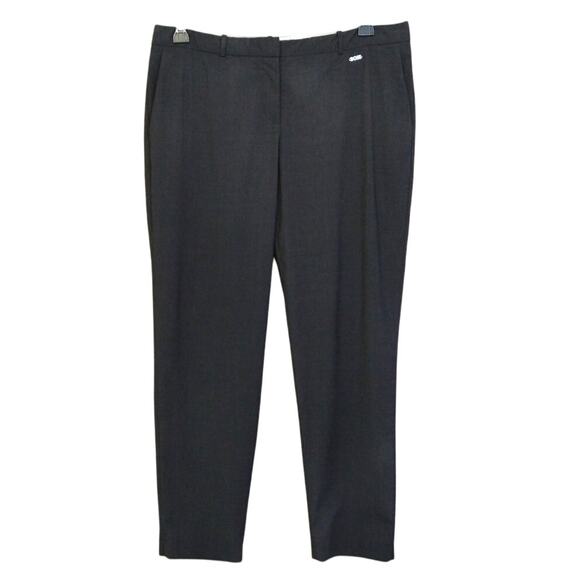 BOSS Tiluna Stretch Wool Slim Fit Trousers Charcoal in Size 8 - Picture 1 of 14